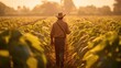 © Andrii  - Harvest Time: Farmer Checking Tobacco Leaves