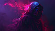 Scary Grim Reaper in the Dark, generative Ai