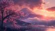 beautiful landscape of Mount Fuji Sunset in high resolution and high quality. landscape concept, japan, mountain, sunset
