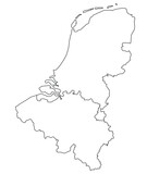 Fototapeta Dmuchawce - Contours of the map of Netherlands, Belgium