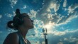 © MAY - Weather Forecasting: A photo of a meteorologist using a radar system to track incoming thunderstorm