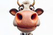 © Ольга Лукьяненко - funny face of a surprised cow shot at a wide angle isolated on a white background