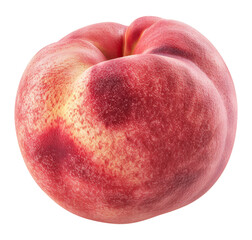 Juicy whole peach with velvet skin isolated on transparent background