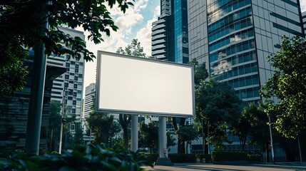 Poster - Banner billboard mockup for advertising in city useful for design : Generative AI