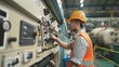 © pinkrabbit - Engineers and factory managers wearing safety helmet inspect the machines in the production. inspector opened the machine to test the system to meet the standard. machine, maintenance.
