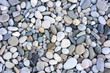 gray pebbles on the shore, solid background of stones