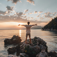 Wall Mural - person on the beach