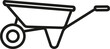 Wheelbarrow icon. Vector. Line style.	