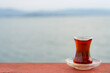 Enjoying Turkish Tea on the Ferry Photo, Uskudar Istanbul, Turkiye (Turkey)