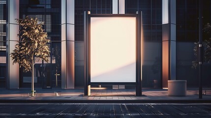 Poster - Advertising banner mockup in front of the office building : Generative AI