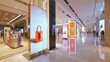 © Generative AI - Vertical LED TV Screen at Front of fashion bags store in Shopping Mall Perfect for showcasing your logo and branding : Generative AI