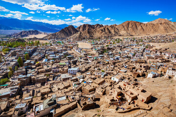 Wall Mural - Leh aerial panoramic view, Ladakh