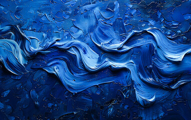 Abstract watercolor paint background in gradient deep blue hues, accentuated by a liquid fluid grunge texture