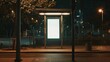 Blank street billboard at the bus stop : Generative AI