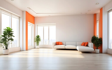Wall Mural - Modern bright interiors empty room design, Living room interior design