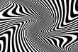 Elegant background, Digital image with a psychedelic stripes. Wave design black and white.  Vector illustration  