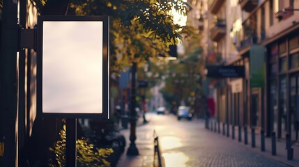 Aufkleber - Photo blank signboard on the street : Generative AI