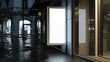 Mock up of store blank street showcase window in a city : Generative AI