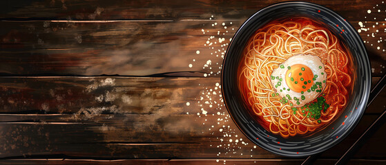 Wall Mural - pixel art style texture of a Japanese Cup noodle on the Dark background