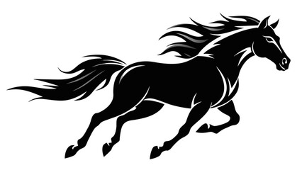 Sticker - horse silhouette vector illustration