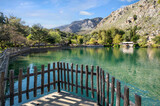 Fototapeta  - Zaros; lake; Crete; island; Greece; green; water; freshwater; pond; tourist attraction; landscape; nature; park; scenic