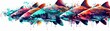 Colorful watercolor painting of koi fish.