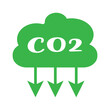 The icon of carbon dioxide. Reduce co2 gas icon set. carbon reduction cloud sign. CO2. Carbon dioxide emissions. Simple linear vector. isolated on a white background. epa10