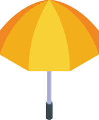 Canvas Print - Yellow umbrella icon isometric vector. Rain outdoor tool. Weather protection