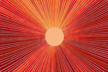 Wall Mural - Sun burst in retro style with grungy dots. Vintage sun rays background.