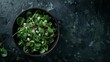 healthy vegan salad with raw organic vegetables dark food photography square crop