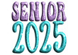 Senior 2025 - light blue and purple glitter writing - effect tubular writing - Vector graphics - Word for greetings, banners, card, prints, cricut, silhouette, t-schietta, logo, sublimation	