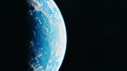 Wall Mural - blue planet in space. universe and planet. 3d-rendering.