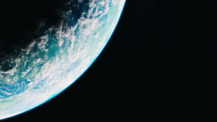 Wall Mural - blue planet in space. universe and planet. 3d-rendering.