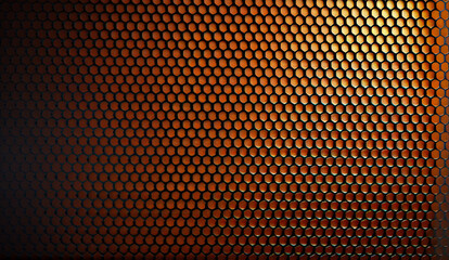 illuminated Orange  metal mesh grill  texture
