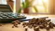 Eco-Friendly Fusion: Macro Wood Pellets in Modern Home. Generative AI
