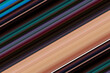 Abstract background with diagonal multi-colored lines.
