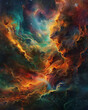 Mystical nebula in space, swirling with cosmic dust, a canvas of cosmic wonder and mystery