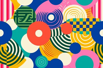 Wall Mural - Simplistic colorful pattern