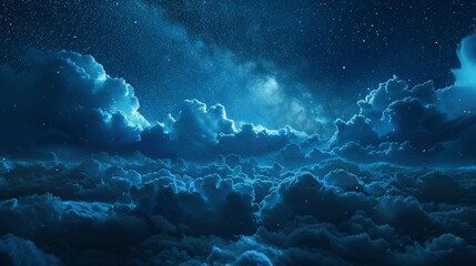 Wall Mural - The sky is filled with clouds and stars