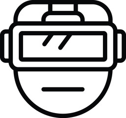 Sticker - Virtual reality goggles icon outline vector. Augmented simulator. Futuristic game gadget