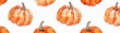 Quirky pumpkin pattern vintage watercolor