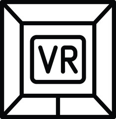 Sticker - Virtual world projection icon outline vector. Immersive experience. Futuristic optics simulator