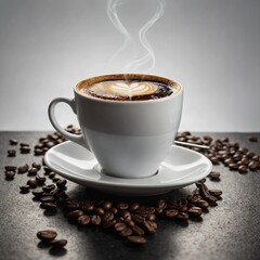 Wall Mural - Coffee cup with white background