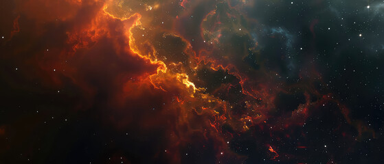 Wall Mural - fiery nebulae swirling in deep space cosmos
