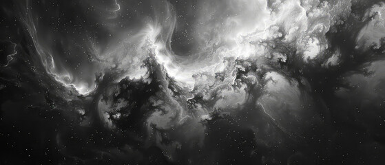 Wall Mural - monochrome cosmic clouds and swirls texture