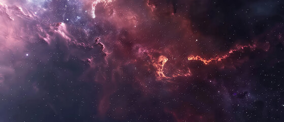 Wall Mural - starry pink nebula scattered across night sky