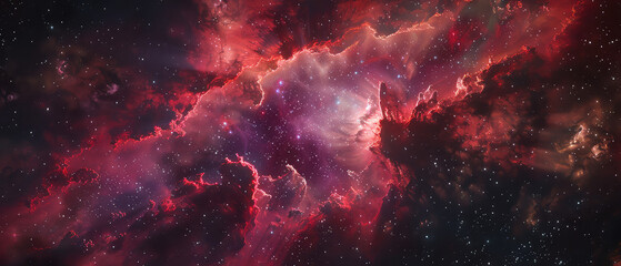 Wall Mural - vivid cosmic clouds and star clusters image