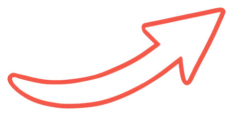 PNG Red curve arrow cartoon drawing symbol.