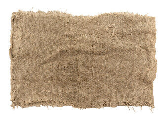burlap texture. a piece of torn burlap on a white background. canvas. packing material
