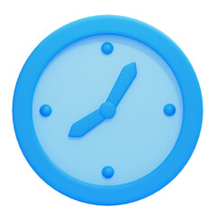 Wall Mural - PNG 3D Clock icon isolated on a white background